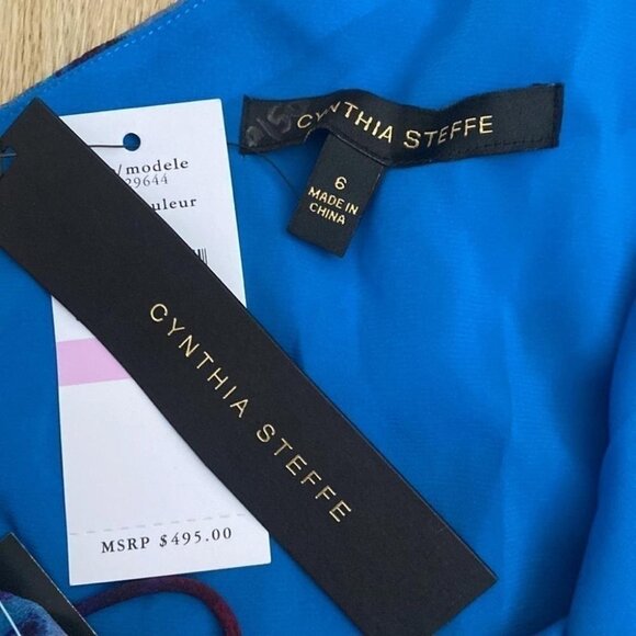 Cynthia Steffe Silk Maxi Dress 6 One Shoulder Floral Gown Formal - Picture 10 of 12